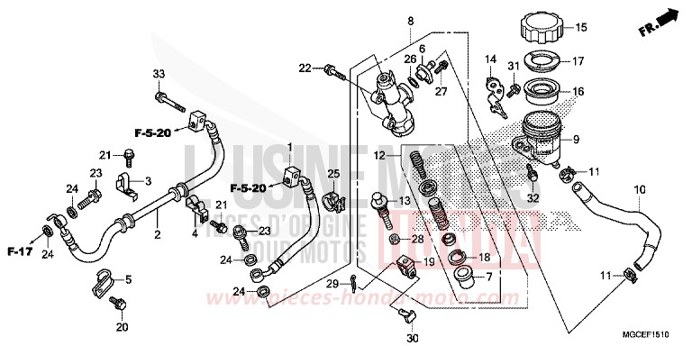 HAUPTBREMSZYLINDER, H. (CB1100A/SA/SAD) von CB1100 ABS GRAPHITE BLACK (NHB01) von 2014